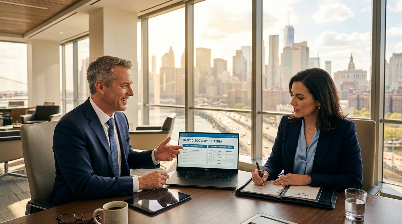 MARS Senior Sales Strategists reviewing BANT Discovery Criteria & CRM Pipeline Architecture
